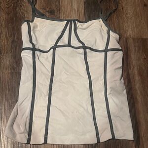 Lululemon Athletica White and Gray Tank Top